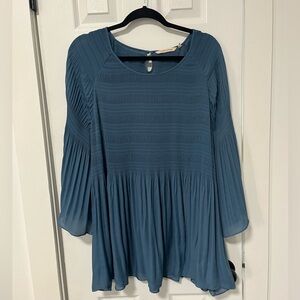 Blue Flowy Blouse
